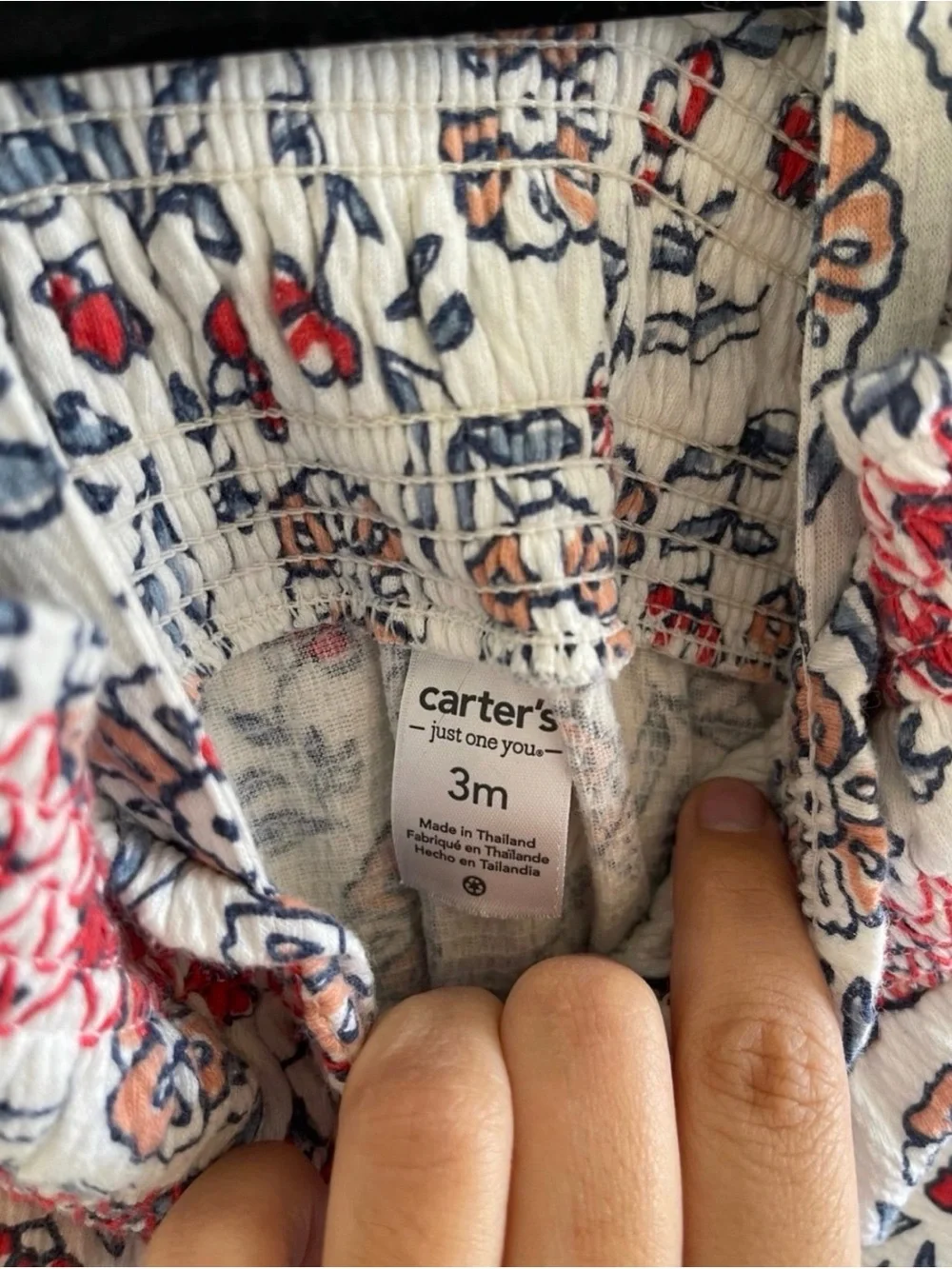 Carter’s 3M Floral Smocked Sleeveless Jumpsuit Romper